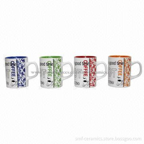 11oz Ceramic mug with hand painting, customized colors and designs are accepted, lead-free